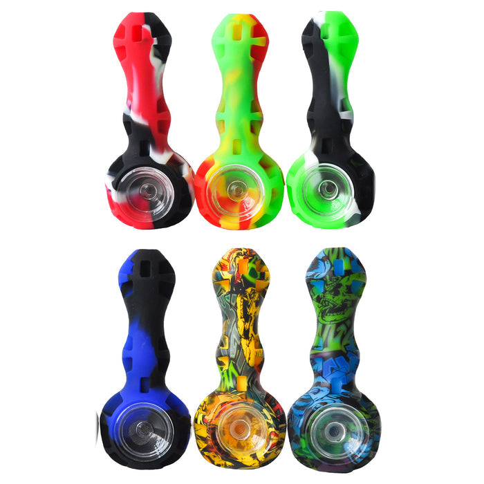 Ezygo 4.5" Silicone Hand Pipe with Glass Bowl