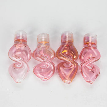 2.5" Pink Gold Fumed Glass Twist Pipe