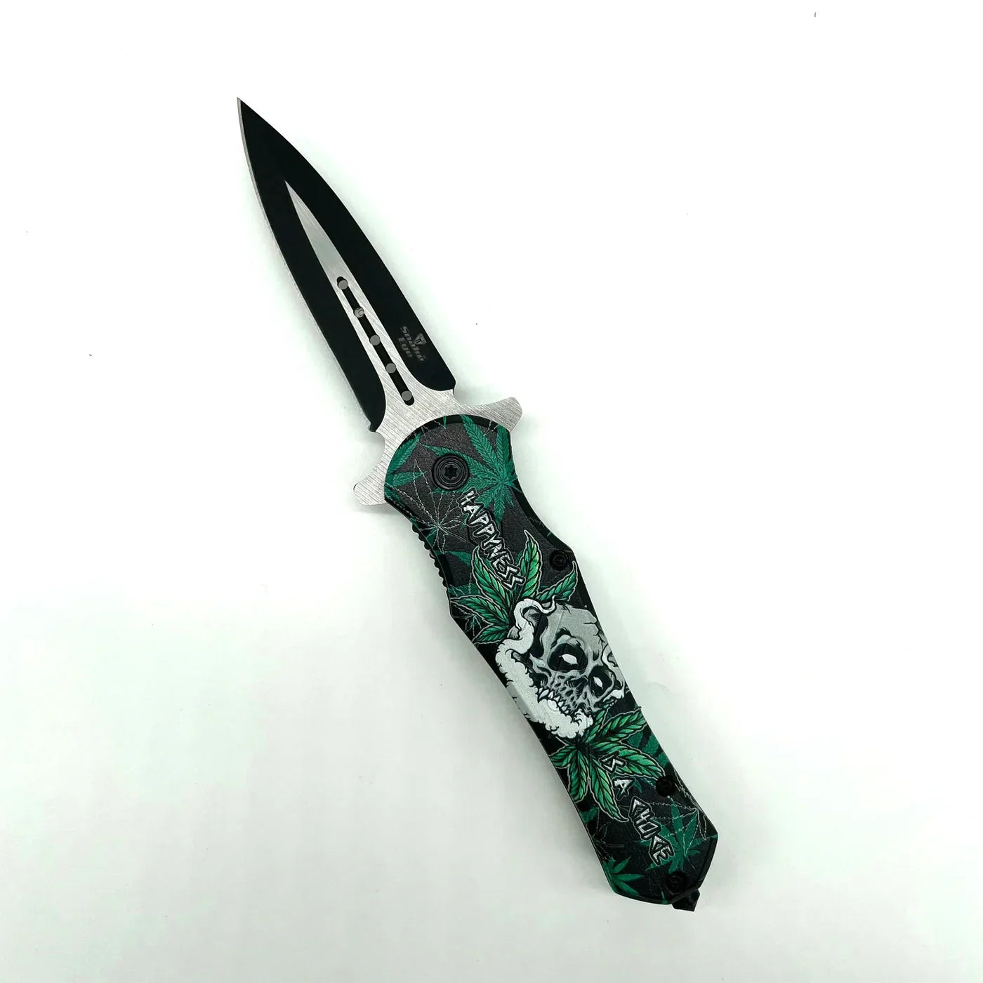 Snake Eye - 6.5" Foldable Pocket Knife - Smoky Skull