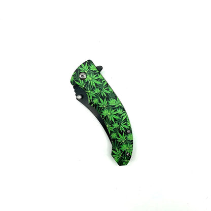 Snake Eye - 8.27" Foldable Pocket Knife - Leaf