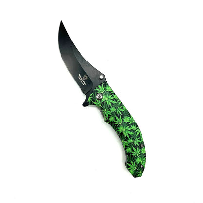 Snake Eye - 8.27" Foldable Pocket Knife - Leaf