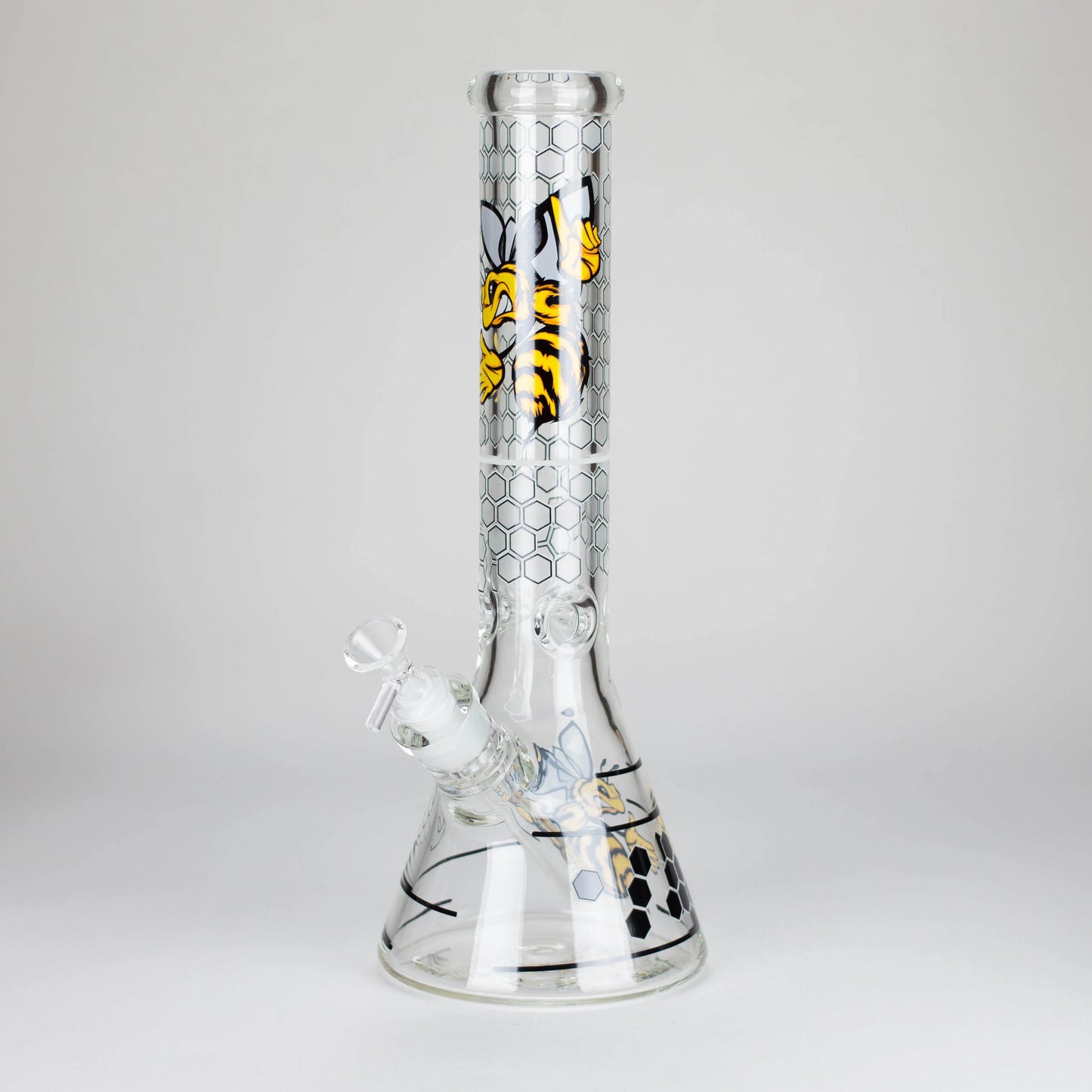 14" Glass Bong With Cartoon Bee Design 7mm