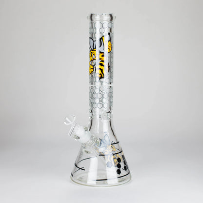 14" Glass Bong With Cartoon Bee Design 7mm
