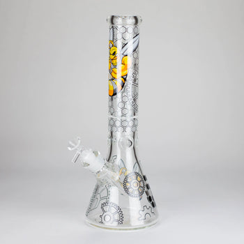 14" Glass Bong W/ Cartoon Bee Design