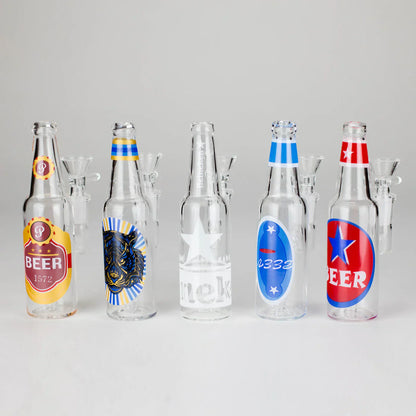 6″ Beer Bottle Design Glass Bong