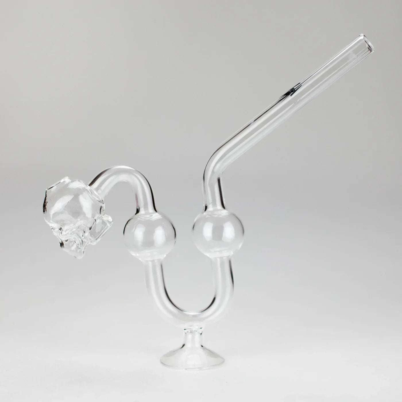 6.5" Skull Bent Curved Glass Oil Pipe