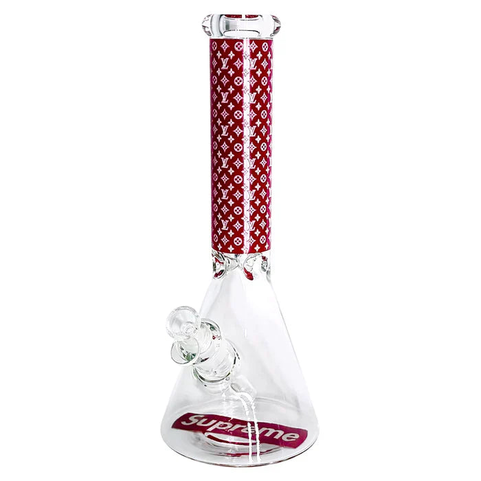 14" 7mm Stylish Glow-in-the-Dark Thick Glass Bong