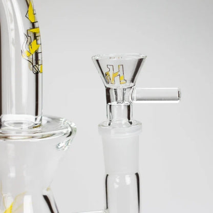 Haze - 8.5" Weed Leaf Bent Neck Jade Yellow Bong