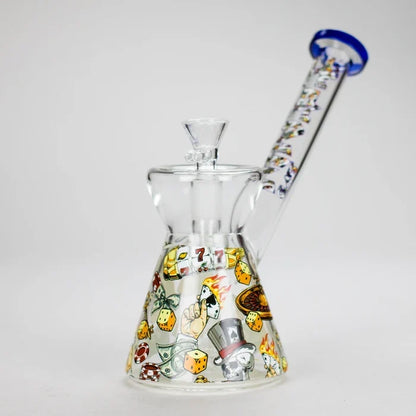 Haze - 8" Gambling Blue Glass Bong Bubbler