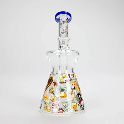 Haze - 8" Gambling Blue Glass Bong Bubbler