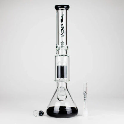 Genie - 17.5" 10-Arm 9mm Coloured Bottom Glass Bong