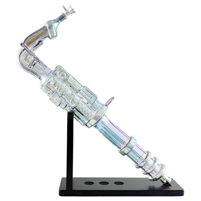 Fortune - 24" Electroplated Gatling Gun Glass Bong w/ Hardwood Stand