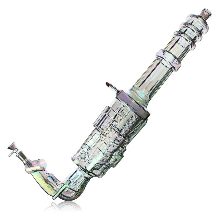 Fortune - 24" Electroplated Gatling Gun Glass Bong w/ Hardwood Stand