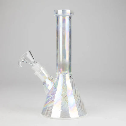 8" Shiny Beaker Bong w/ Ribbed Base