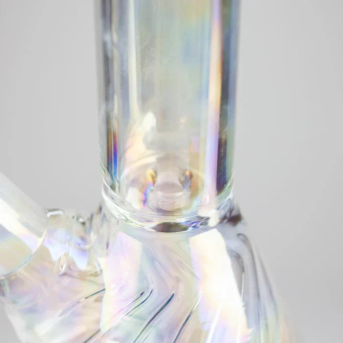 8" Shiny Beaker Bong w/ Ribbed Base