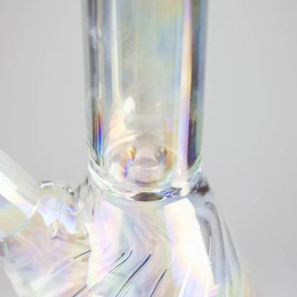 8" Shiny Beaker Bong w/ Ribbed Base