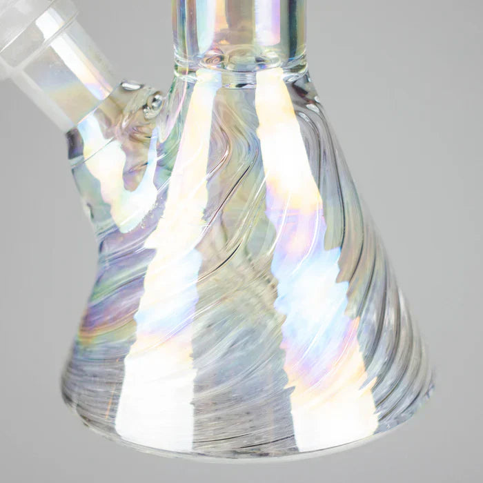 8" Shiny Beaker Bong w/ Ribbed Base