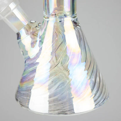 8" Shiny Beaker Bong w/ Ribbed Base