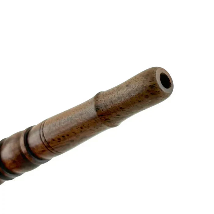 5" Classic Long-Style Design Wooden Pipe w/ Marble Bowl
