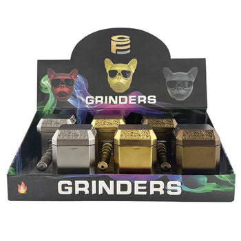 Hammer Style 4-Pc Metal Grinder w/ Built-In Pipe