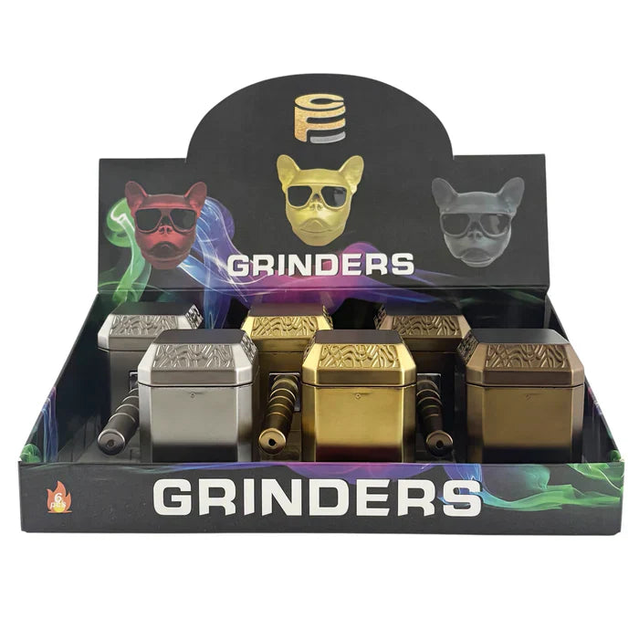 Hammer Style 4-Pc Metal Grinder w/ Built-In Pipe