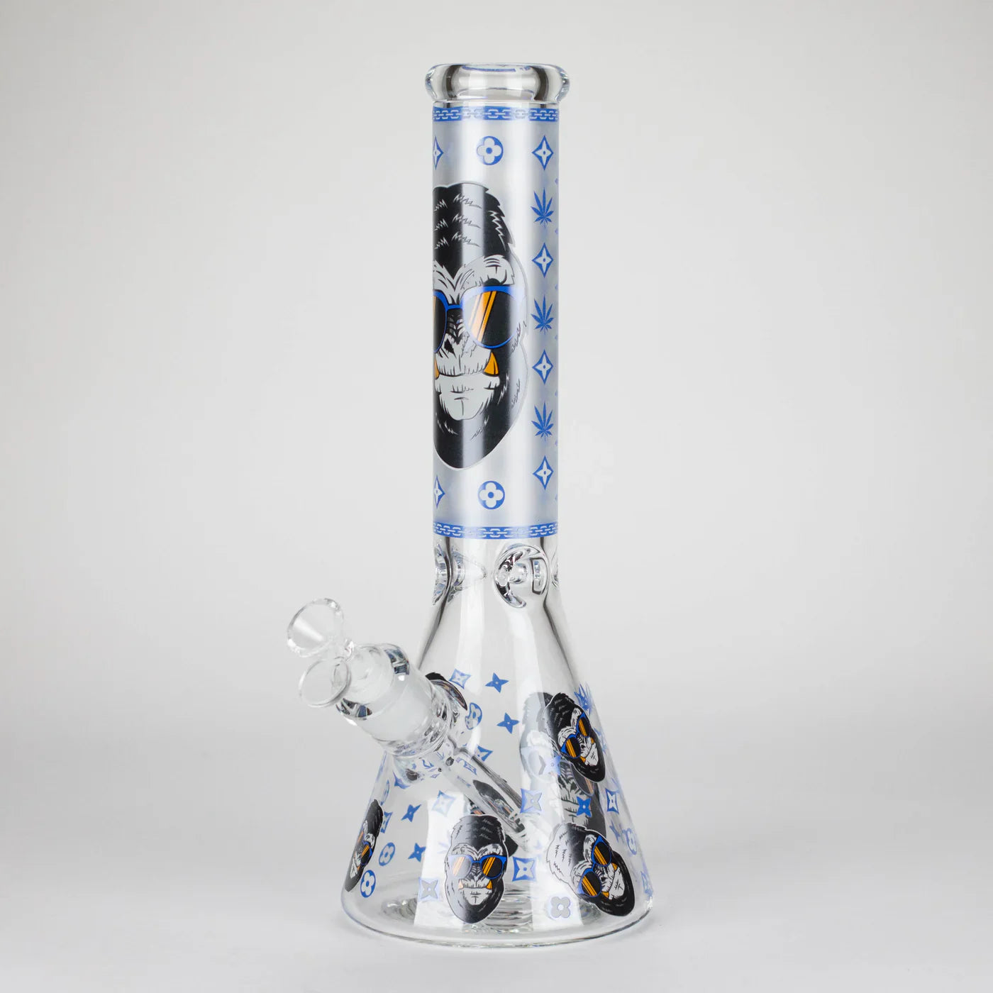 14" 7mm Gorilla Designs Glow In The Dark Beaker Bong