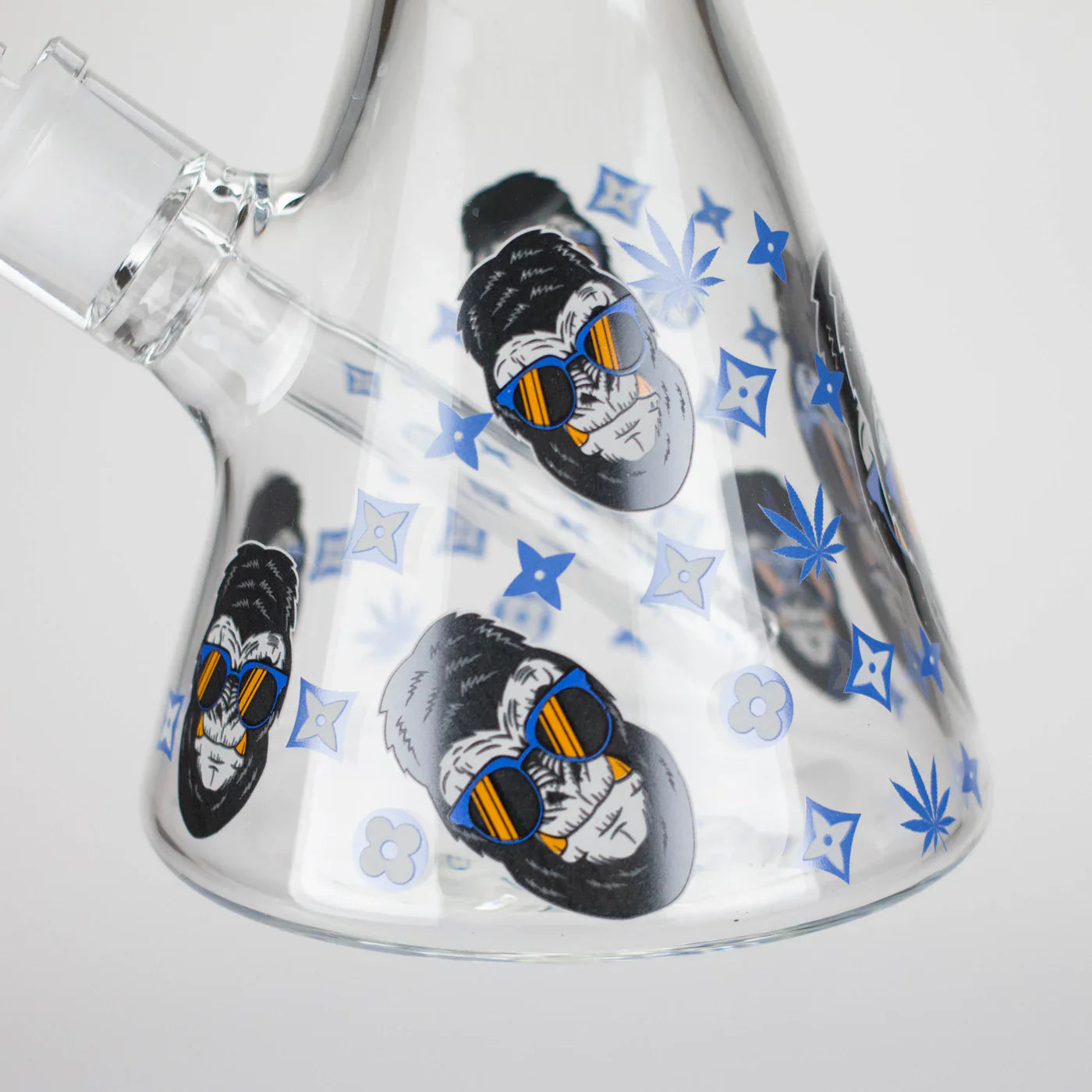 14" 7mm Gorilla Designs Glow In The Dark Beaker Bong