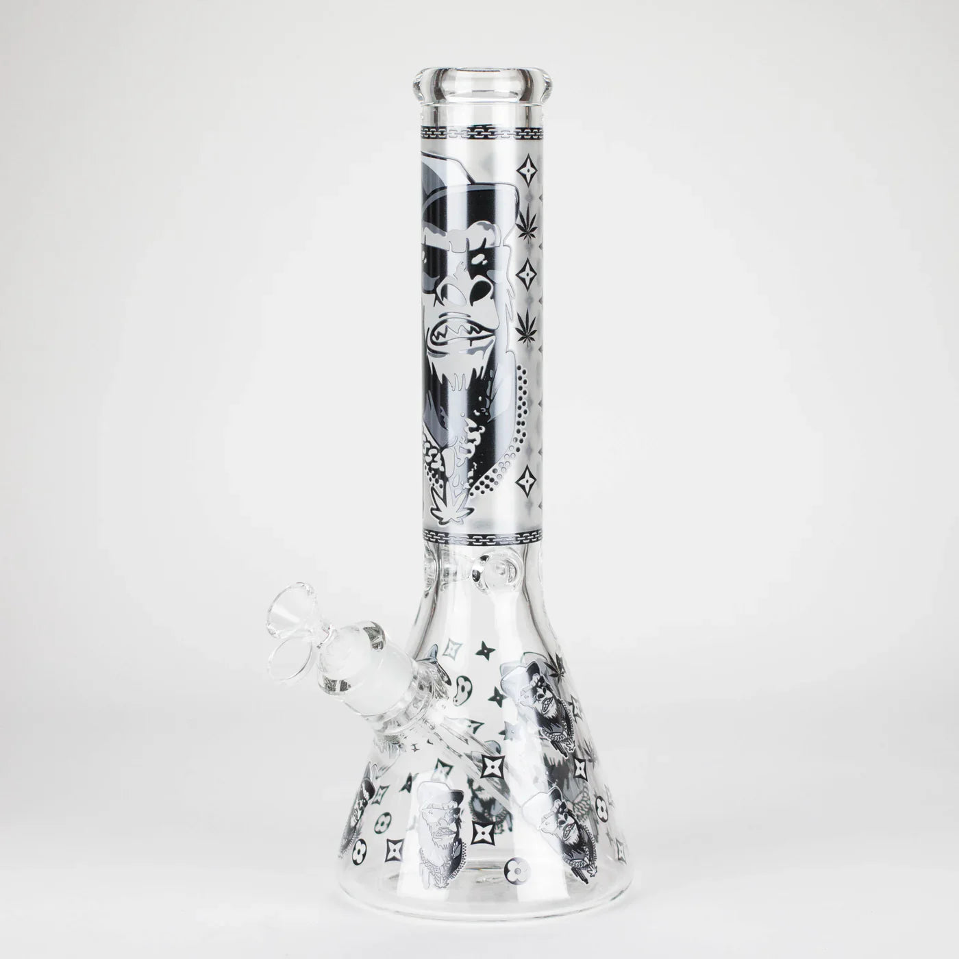 14" 7mm Gorilla Designs Glow In The Dark Beaker Bong