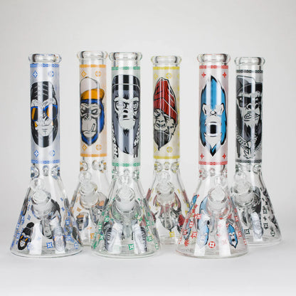 14" 7mm Gorilla Designs Glow In The Dark Beaker Bong