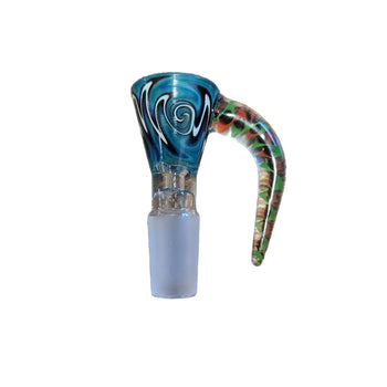 14mm Glass Horned Swirl Bowl