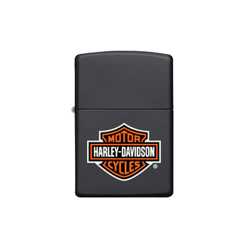 Zippo Lighter -  Black Matte Harley Davidson Logo