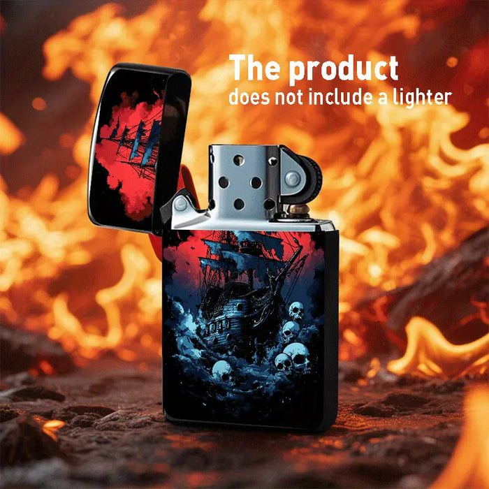 Metal Pirate Ship & Skulls Lighter