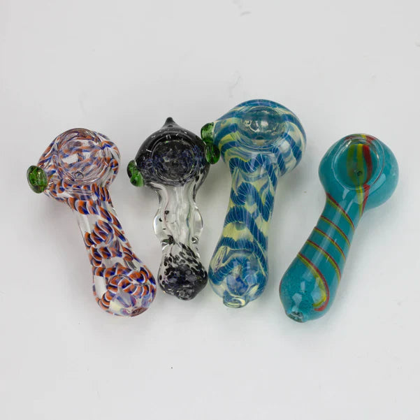 3.5” Assorted Design Soft Glass Hand Pipe