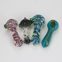 Pipe à main en verre souple de 3,5 po à motifs variés