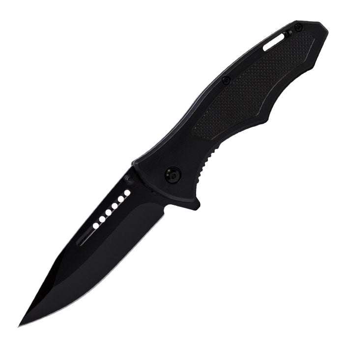 Perucci - 9" Black & White Monster Solid Foldable Pocket Knife