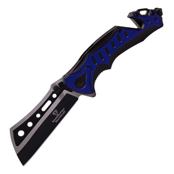 Snake Eye - 3.5" Blue Broad Blade Foldable Pocket Knife