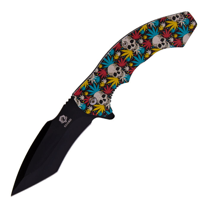 8" Grin & Bloom Skull Garden Folding Knife