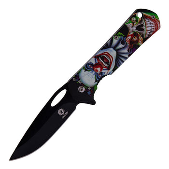8" Laughing Terror Evil Grin Folding Knife