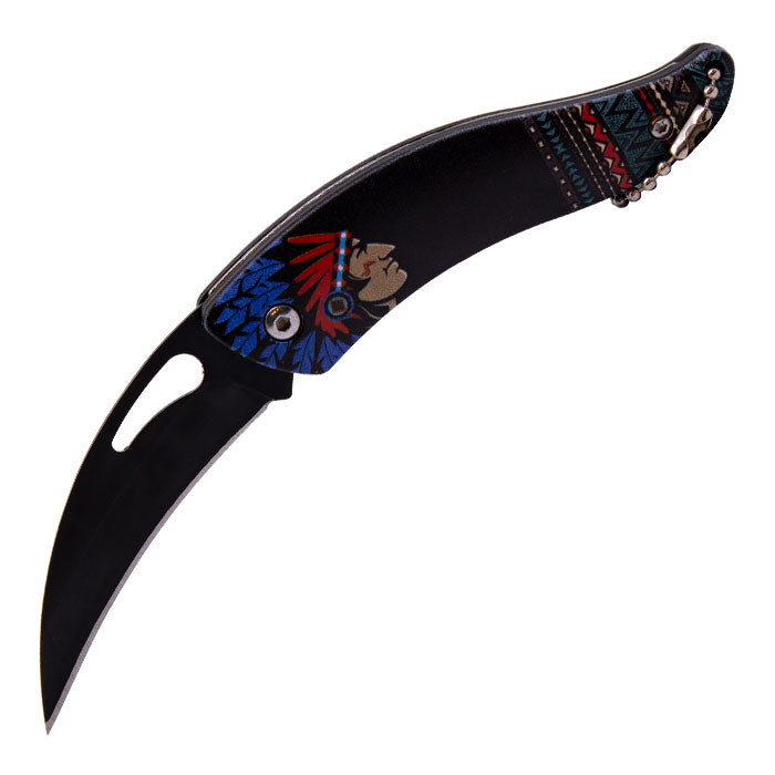 6" Black Tribal Majesty Eaglewatch Pocket Knife