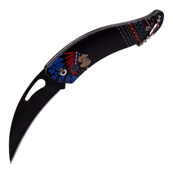 6" Black Tribal Majesty Eaglewatch Pocket Knife