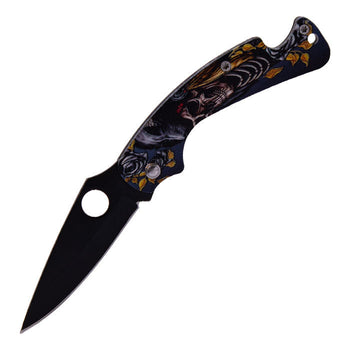 6" Petals & Bone Floral Grin Pocket Knife