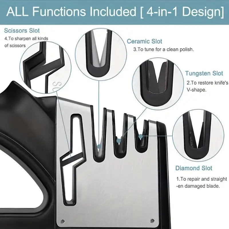 4-in-1 Professional Knife and Scissors Sharpener