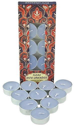 Goloka - Rich Lavender 10pk, 11g Tea Light Candle