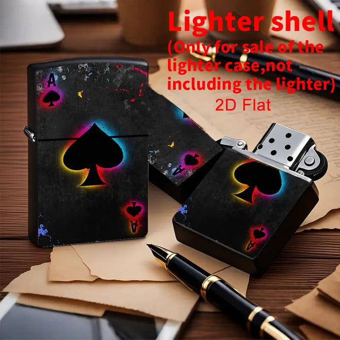 Neon Ace of Spades Metal Lighter