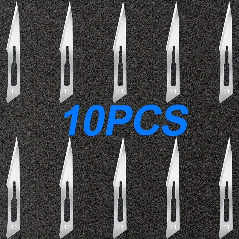 10pcs Carbon Steel No. 11 Special Sharp Blade