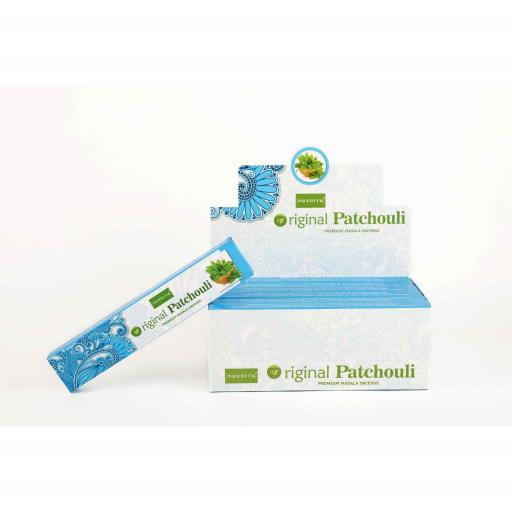 Nandita - Patchouli Incense Natural & Organic Hand-rolled Masala Incense Sticks 15g