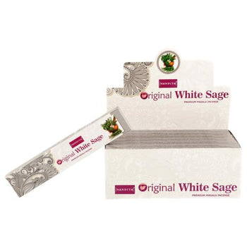 Nandita - White Sage Incense Natural & Organic Hand-rolled Masala Incense Sticks 15g