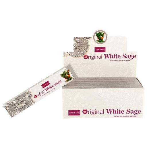 Nandita - White Sage Incense Natural & Organic Hand-rolled Masala Incense Sticks 15g