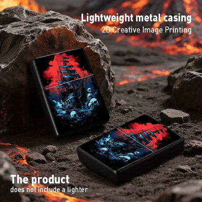 Metal Pirate Ship & Skulls Lighter