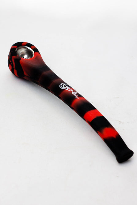 Pipe à main en silicone Genie 9" avec bol en métal